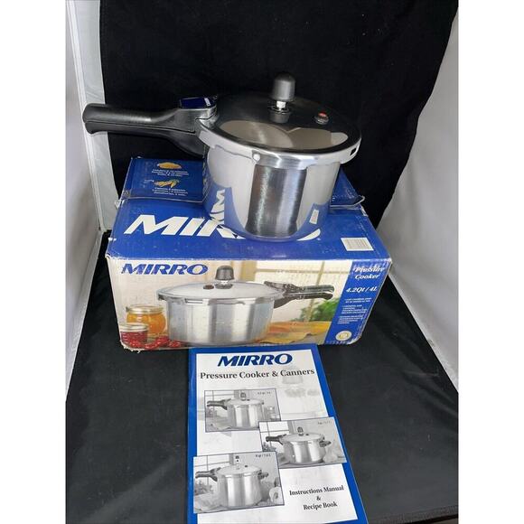 Mirro Polished Aluminum Pressure Cooker Cookware, 4.2-Quart, Silver